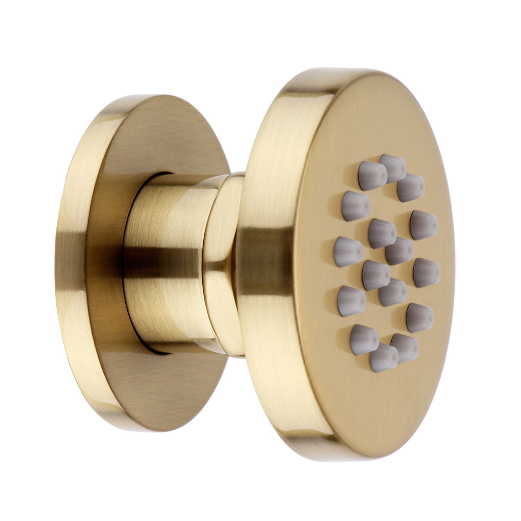 Round shower body jet - brushed brass